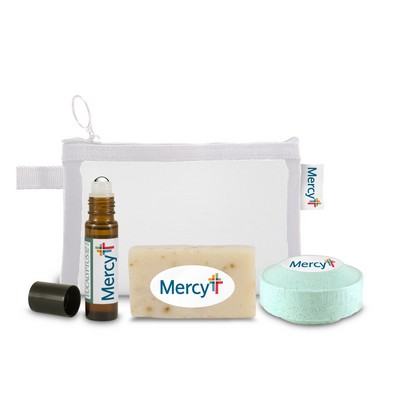 Personal Spa Set in Compact Mesh Bag with Sewn-in Tag