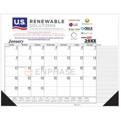 Desk Pad Calendar w/2 Corners