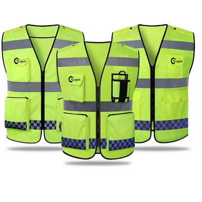 Reflective Safety Vest for Women Men High Visibility Security With Pocket Zipper