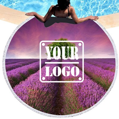Oversized Round Beach Towel With Tassel